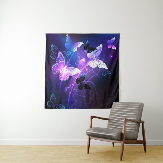 Hintergrund mit Nachtschmetterlingen Wandteppich (Beispiel (Horizontal))
