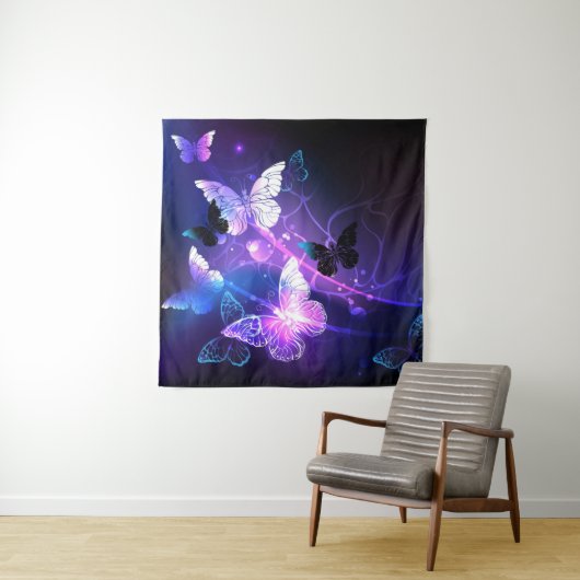 Hintergrund mit Nachtschmetterlingen Wandteppich (Beispiel)
