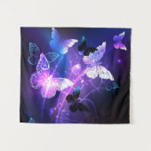 Hintergrund mit Nachtschmetterlingen Wandteppich (Vorderseite (Horizontal))