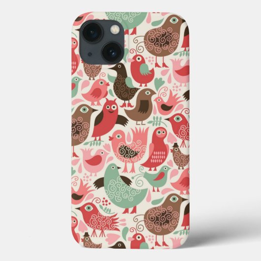 Hintergrund mit niedlichen Vögeln Case-Mate iPhone Hülle (Rückseite)