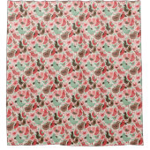 Hintergrund mit niedlichen Vögeln Duschvorhang (Vorderseite)