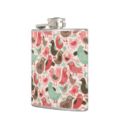 Hintergrund mit niedlichen Vögeln Flachmann (Links)