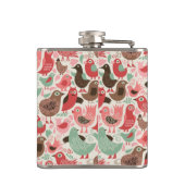 Hintergrund mit niedlichen Vögeln Flachmann (Rückseite)