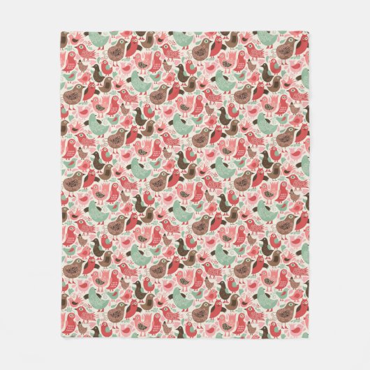 Hintergrund mit niedlichen Vögeln Fleecedecke (Vorderseite)