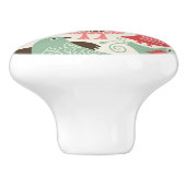 Hintergrund mit niedlichen Vögeln Keramikknauf (Seitenansicht)