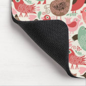 Hintergrund mit niedlichen Vögeln Mousepad (Ecke)