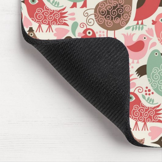 Hintergrund mit niedlichen Vögeln Mousepad (Ecke)