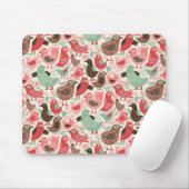 Hintergrund mit niedlichen Vögeln Mousepad (Mit Mouse)