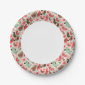 Hintergrund mit niedlichen Vögeln Pappteller (Vorderseite)