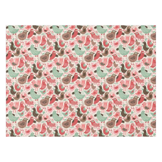 Hintergrund mit niedlichen Vögeln Tischdecke (Vorderseite (Horizontal))