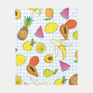 Hintergrund mit saftigen Früchten. Nahtlose Frucht Fleecedecke