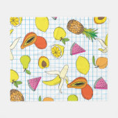 Hintergrund mit saftigen Früchten. Nahtlose Frucht Fleecedecke (Vorderseite (Horizontal))