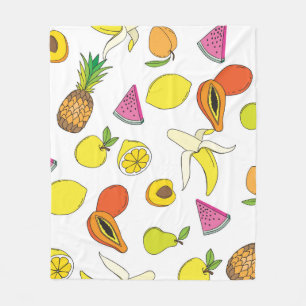 Hintergrund mit saftigen Früchten. Nahtlose Frucht Fleecedecke