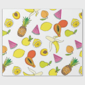 Hintergrund mit saftigen Früchten. Nahtlose Frucht Geschenkpapier (Flach)