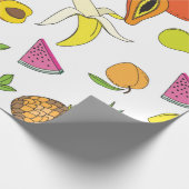 Hintergrund mit saftigen Früchten. Nahtlose Frucht Geschenkpapier (Ecke)