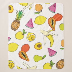Hintergrund mit saftigen Früchten. Nahtlose Frucht Sherpadecke