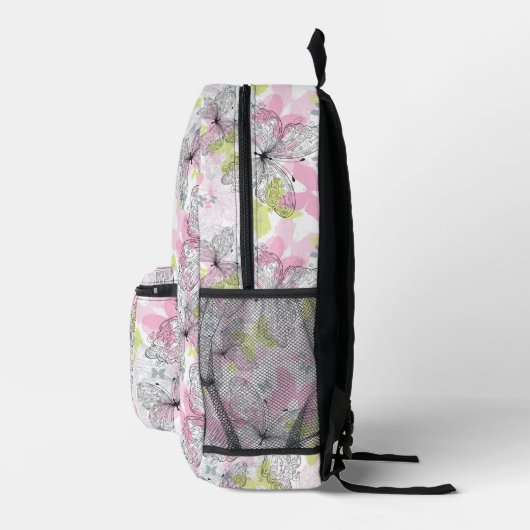 Hintergrund mit Schmetterling Bedruckter Rucksack (Rechts)