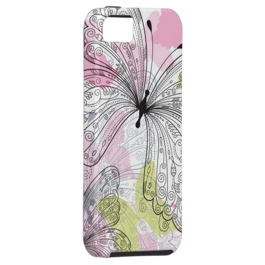 Hintergrund mit Schmetterling Case-Mate iPhone Hülle (Rückseite/rechts)