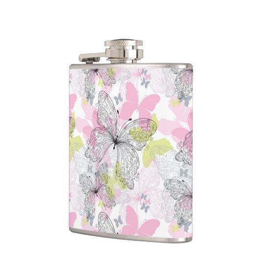 Hintergrund mit Schmetterling Flachmann (Links)