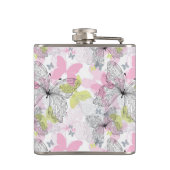 Hintergrund mit Schmetterling Flachmann (Rückseite)