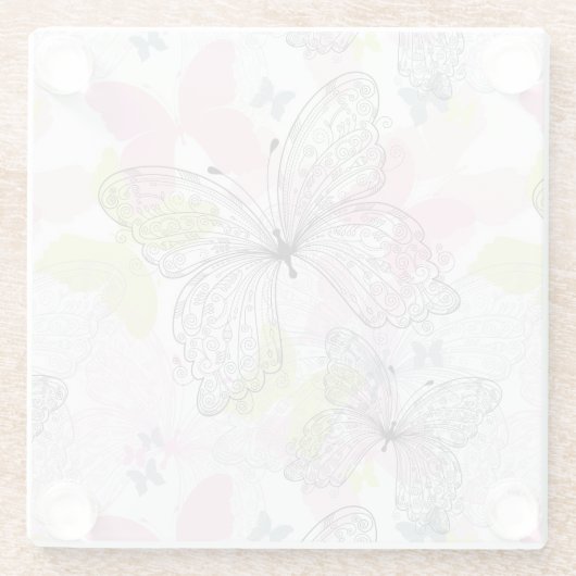 Hintergrund mit Schmetterling Glasuntersetzer (Rückseite)