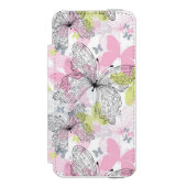 Hintergrund mit Schmetterling Incipio iPhone Geldbeutel-Hülle (Folio Vorderseite)