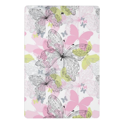 Hintergrund mit Schmetterling Mini Klemmbrett (Rückseite)