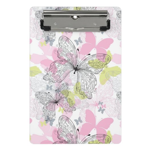 Hintergrund mit Schmetterling Mini Klemmbrett (Vorderseite)