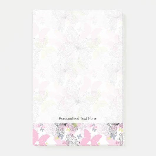 Hintergrund mit Schmetterling Post-it Klebezettel (Vorderseite)