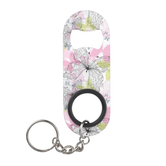 Hintergrund mit Schmetterling Schlüsselanhängerflaschenöffner (Vorderseite)