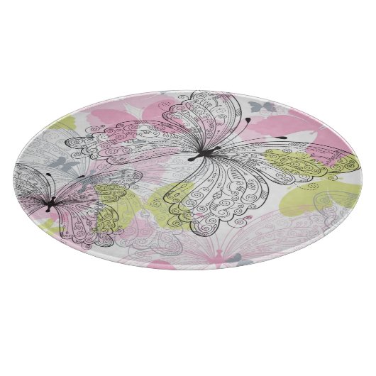 Hintergrund mit Schmetterling Schneidebrett (Ecke)