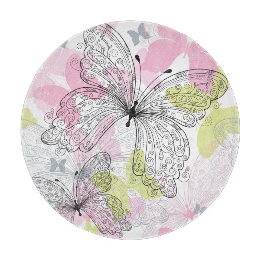 Hintergrund mit Schmetterling Schneidebrett (Vorderseite)