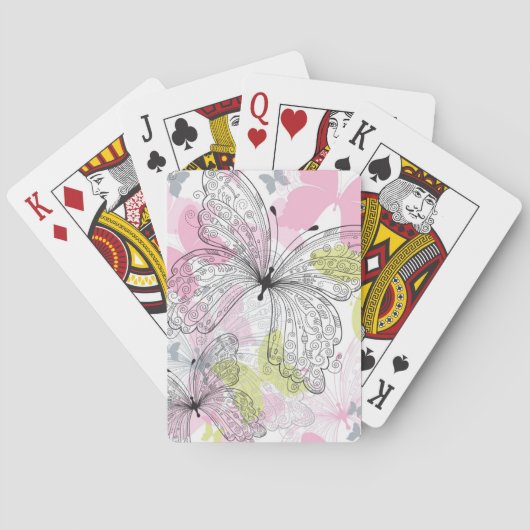 Hintergrund mit Schmetterling Spielkarten (Rückseite)