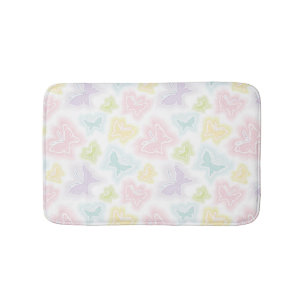 Hintergrund mit Schmetterlingen im Aquarell Badematte