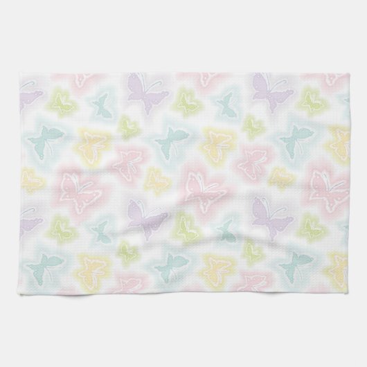 Hintergrund mit Schmetterlingen im Aquarell Handtuch (Horizontal)
