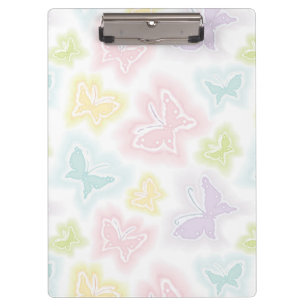 Hintergrund mit Schmetterlingen im Aquarell Klemmbrett