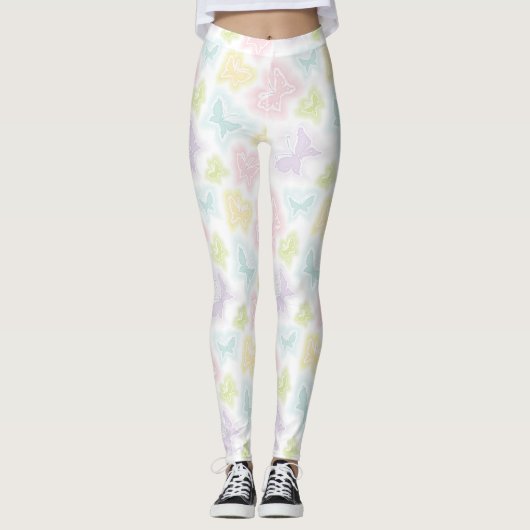 Hintergrund mit Schmetterlingen im Aquarell Leggings (Vorderseite)
