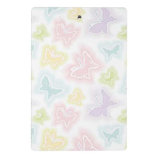 Hintergrund mit Schmetterlingen im Aquarell Mini Klemmbrett (Rückseite)