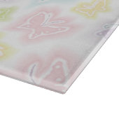 Hintergrund mit Schmetterlingen im Aquarell Schneidebrett (Ecke)