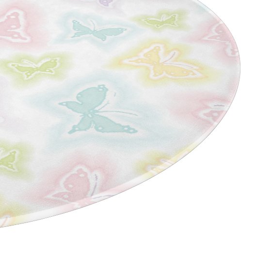 Hintergrund mit Schmetterlingen im Aquarell Schneidebrett (Ecke)