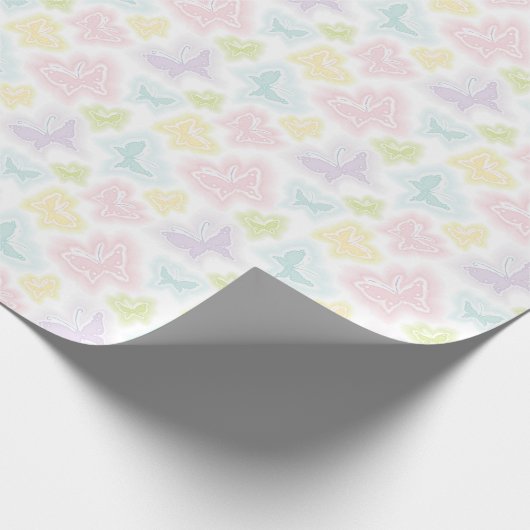 Hintergrund mit Schmetterlingen in Aquarell Geschenkpapier (Ecke)