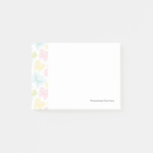 Hintergrund mit Schmetterlingen in Aquarell Post-it Klebezettel (Vorderseite)