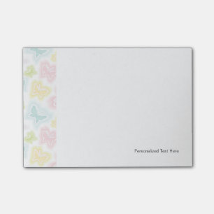 Hintergrund mit Schmetterlingen in Aquarell Post-it Klebezettel