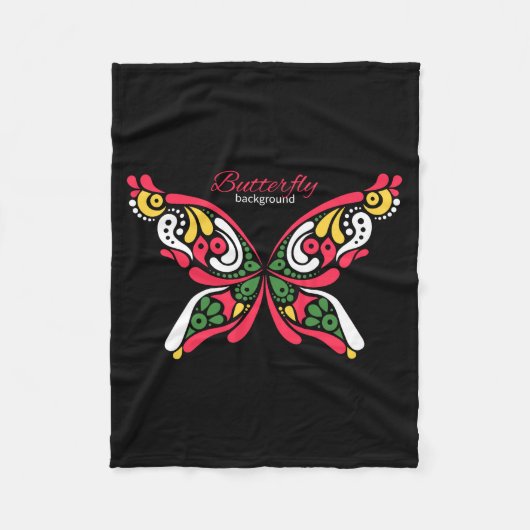 Hintergrund mit schönem Schmetterling. Tätowierung Fleecedecke (Vorderseite)