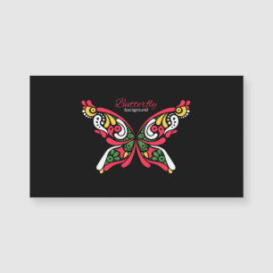 Hintergrund mit schönem Schmetterling. Tätowierung Magnetkarte