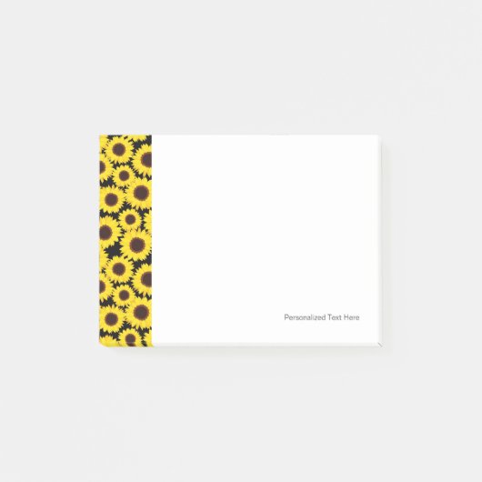 Hintergrund mit Sonnenblumen Post-it Klebezettel (Vorderseite)
