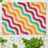 Hintergrund mit Streifen in Retro 2 Geschirrtuch (Gefaltet)