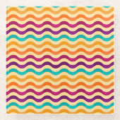 Hintergrund mit Streifen in Retro 2 Glasuntersetzer (Vorderseite)