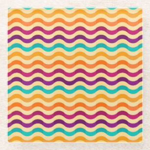 Hintergrund mit Streifen in Retro 2 Glasuntersetzer