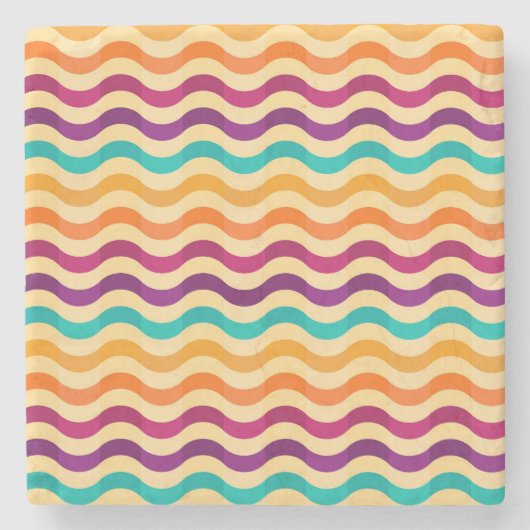 Hintergrund mit Streifen in Retro 2 Steinuntersetzer (Vorderseite)